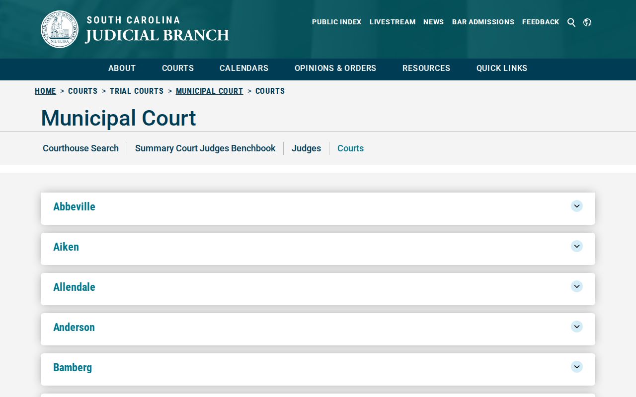 Greenwood Municipal Court in the state court directory
