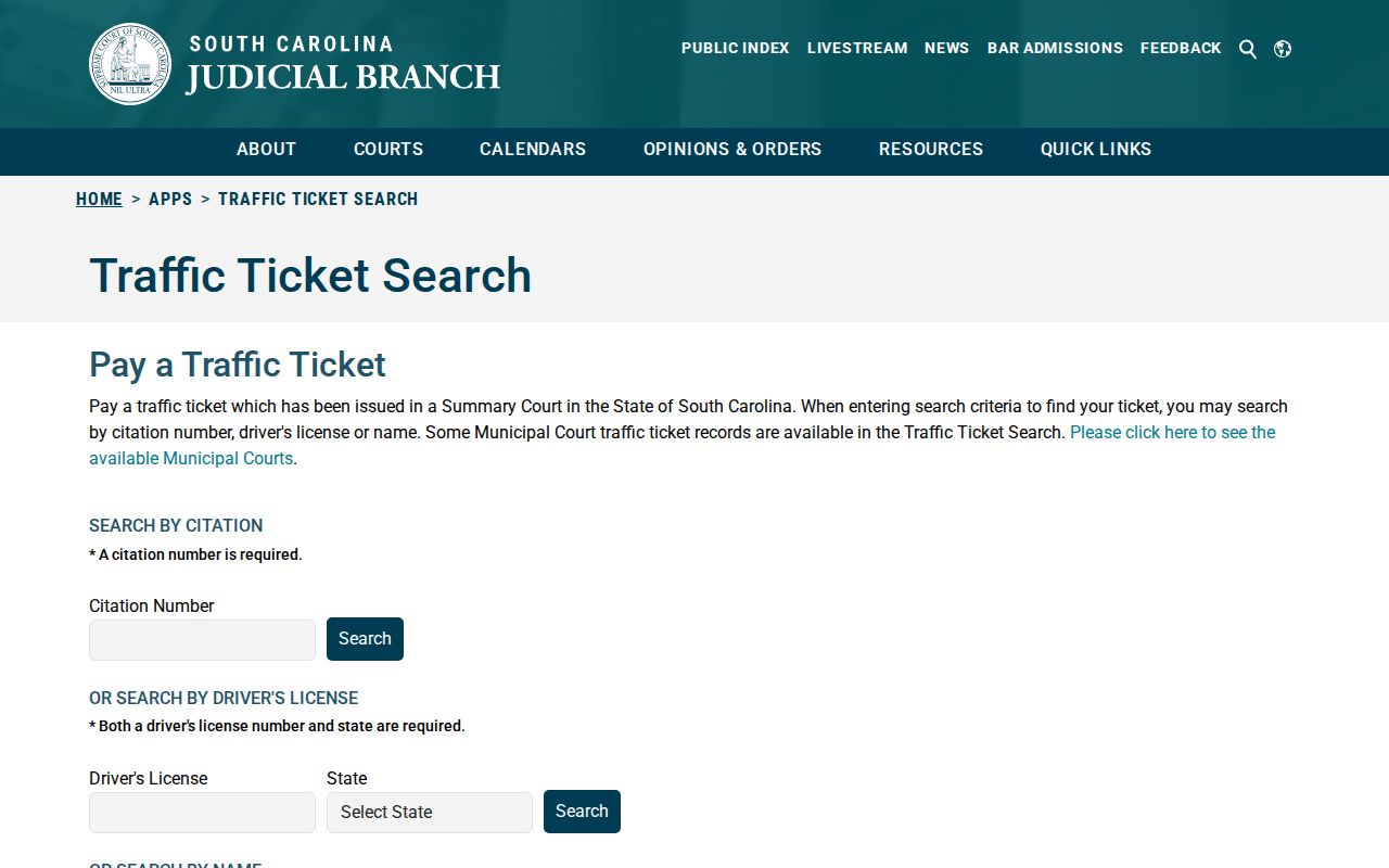 Greenwood County traffic warrant records: South Carolina court ticket search