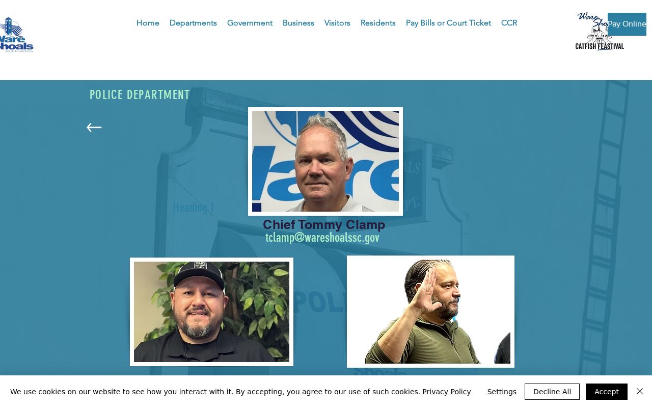 Ware Shoals warrant records: Police Department contact page